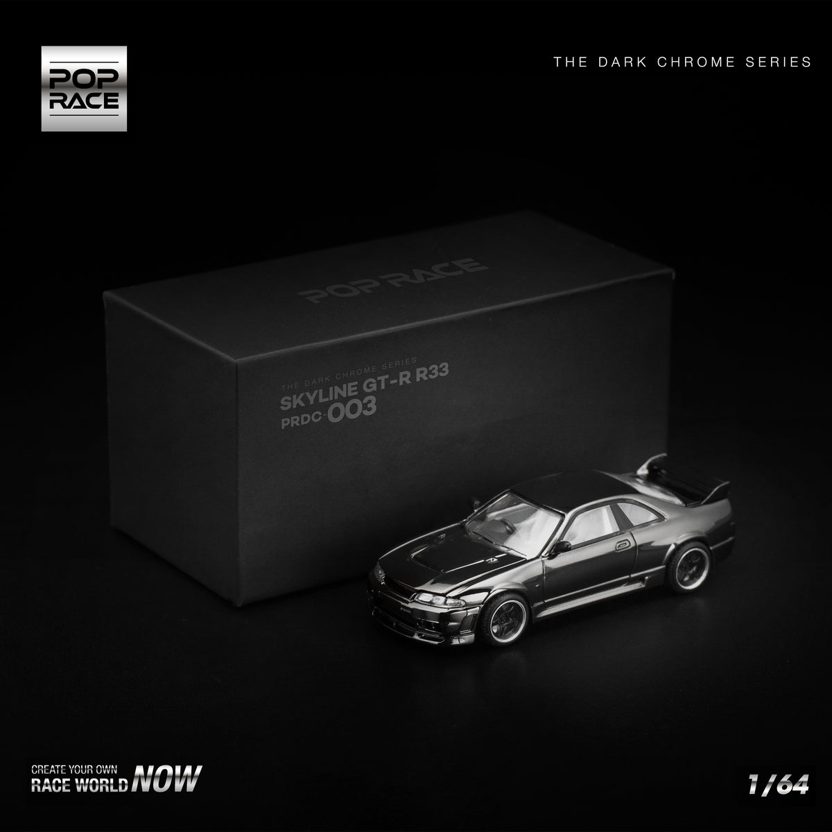 Nissan Skyline GT-R R33 DARK CHROME PRDC003 by Pop Race