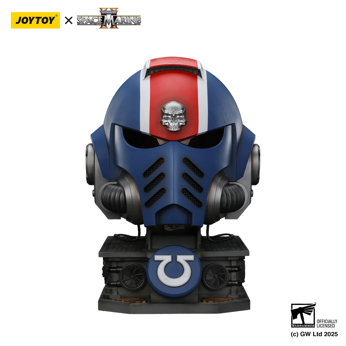 JOYTOY JT01697 1/1 Warhammer 40 Ultramarines Lieutenant Titus' MKX Helmet & Display Stand