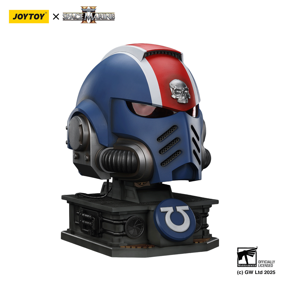 JOYTOY JT01697 1/1 Warhammer 40 Ultramarines Lieutenant Titus' MKX Helmet & Display Stand