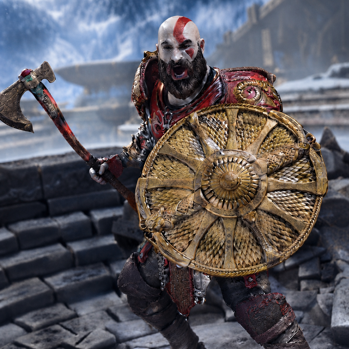 God of War Kratos with Ares Armor Action Figure By McFarlane