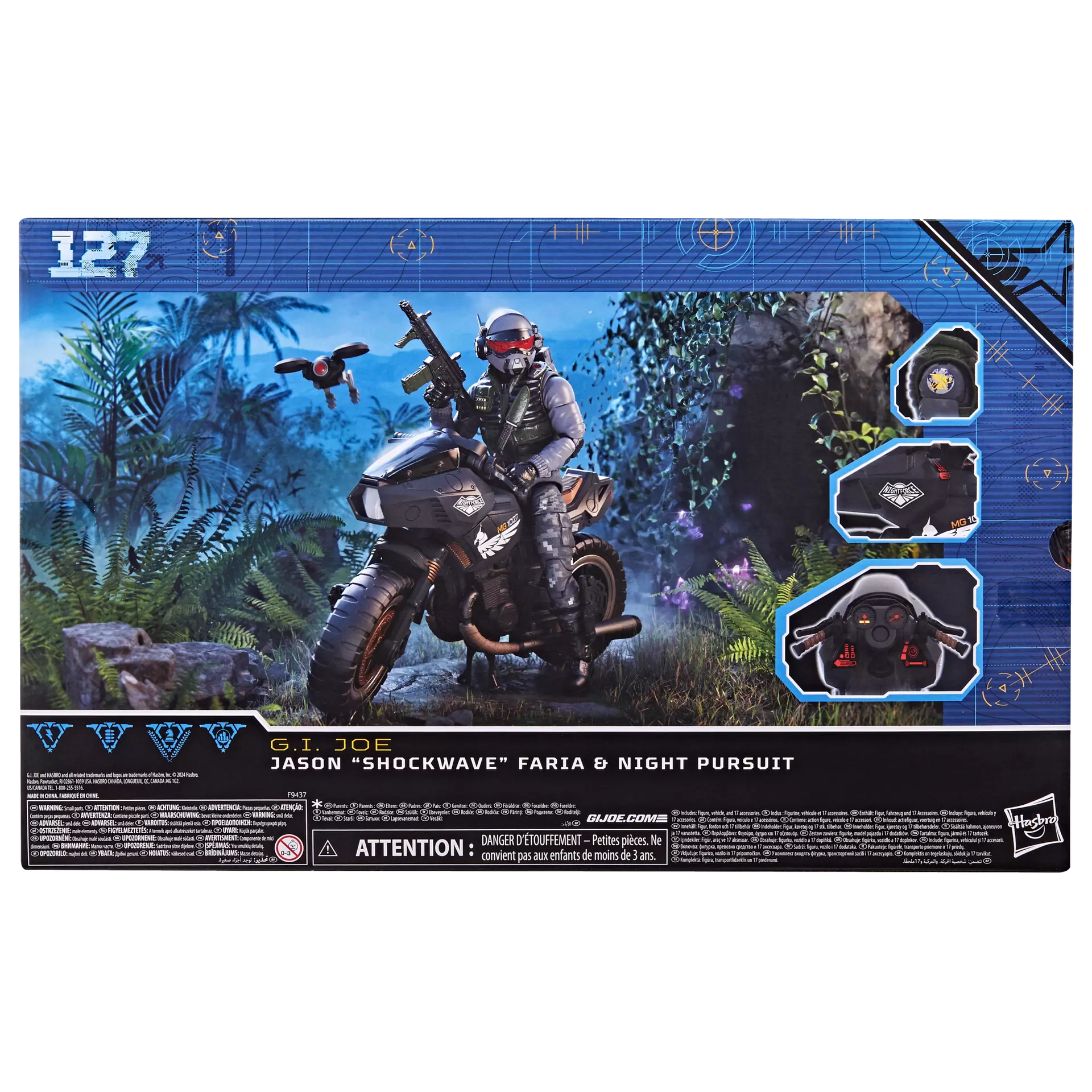 G.I. Joe Classified Series #127 Night Force Jason "Shockwave" Faria & Night Pursuit Cycle