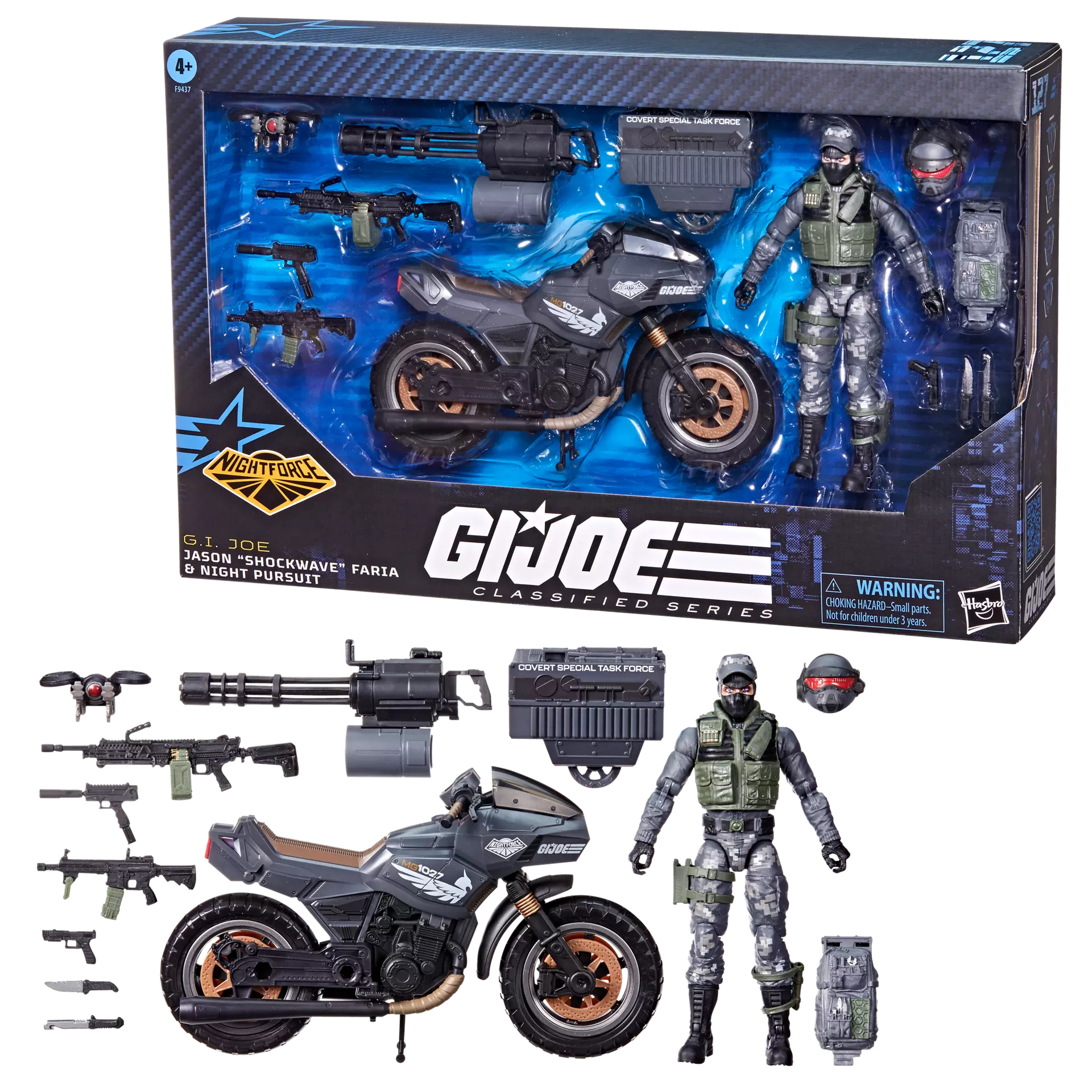 G.I. Joe Classified Series #127 Night Force Jason "Shockwave" Faria & Night Pursuit Cycle