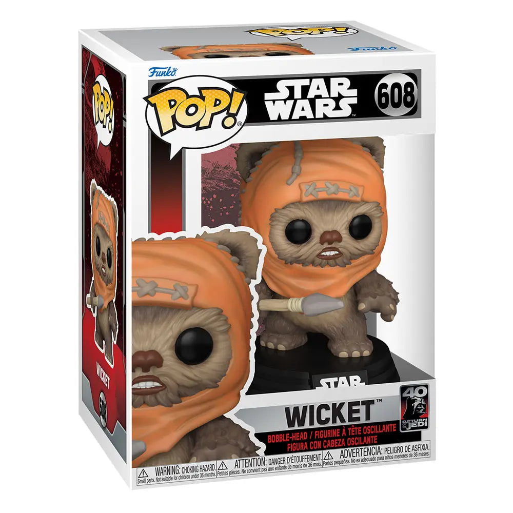 Star Wars: Return of the Jedi 40th Anniversary Wicket Vinyl Figure #608 By Funko Pop!