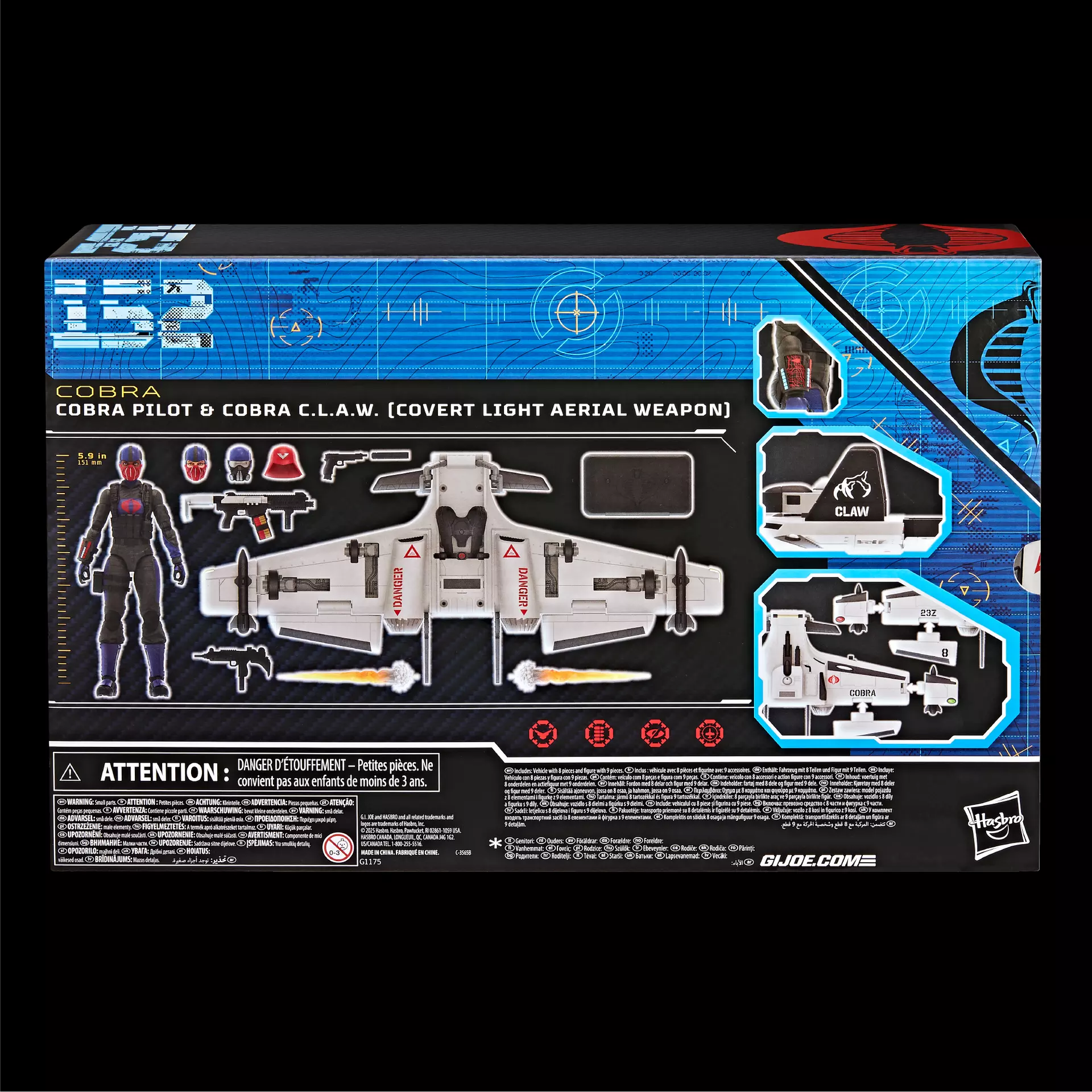 G.I. Joe Classified Series #152 Cobra Pilot Action Figure & Cobra C.L.A.W. (Covert Light Aerial Weapon)
