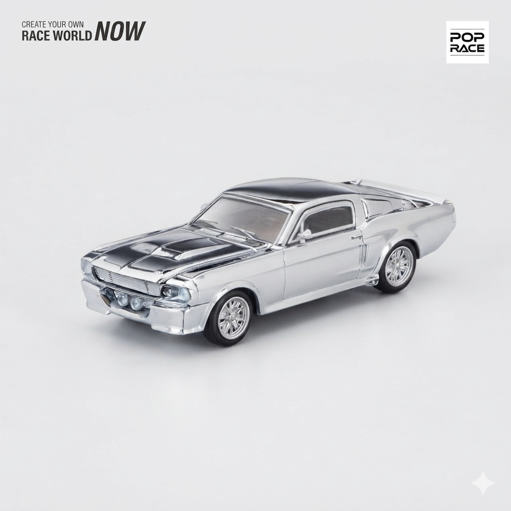 SHELBY MUSTANG GT500 SILVER CHROME PR640312 by Pop Race