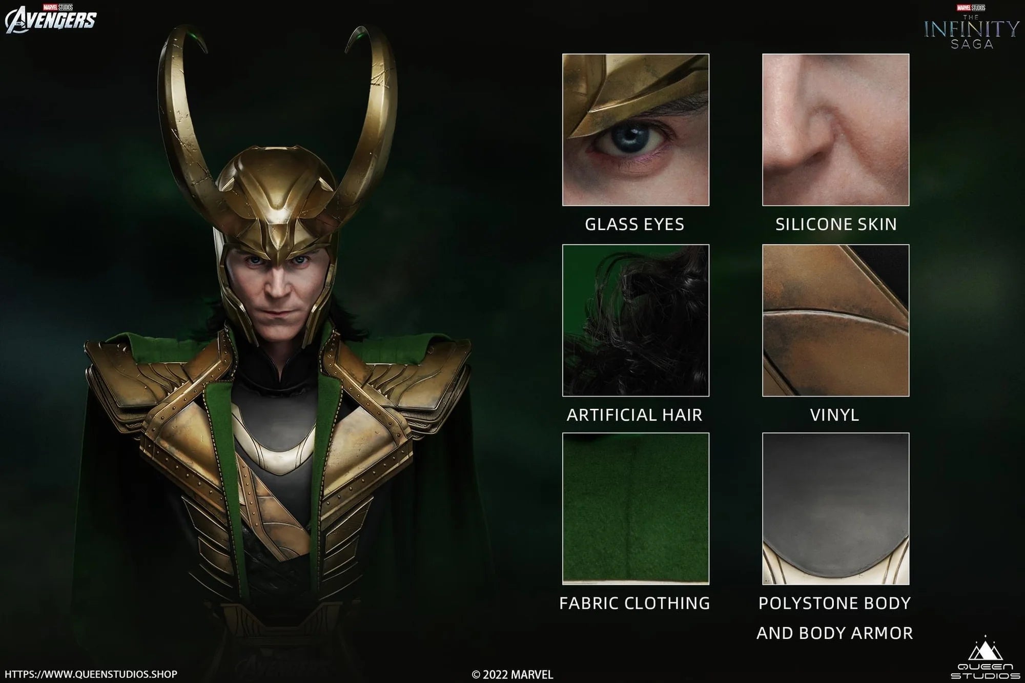 Loki Life-size Bust By Queen Studios