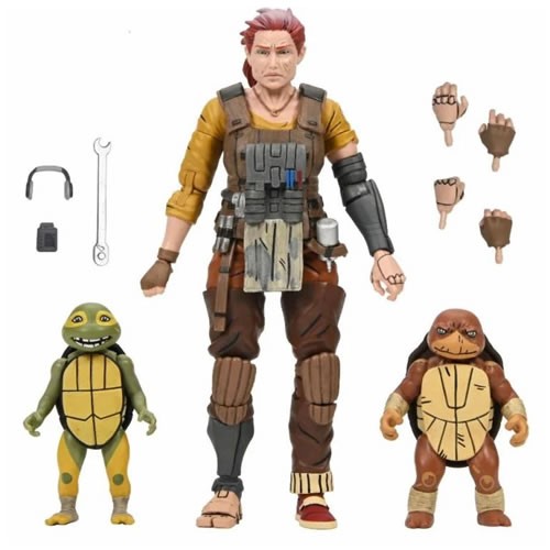 TMNT 7" Scale Figures -The Last Ronin (The Lost Years) - Grammy April w/ Baby Yi & Moja by Neca