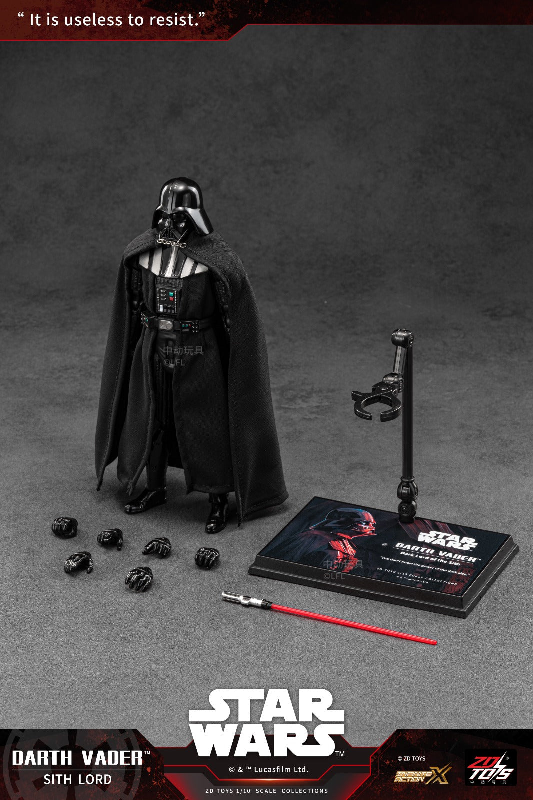 Star Wars 1/10 Darth Vader Sith Lord Action Figure by ZD Toys