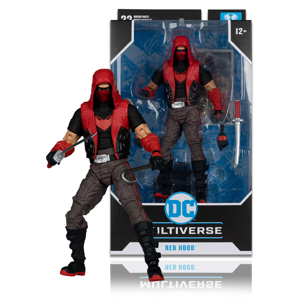 Red Hood's Sportsbike (Red Hood: Outlaw) Vehicle and Red Hood (Dawn of DC) 7" Figure Bundle By McFarlane