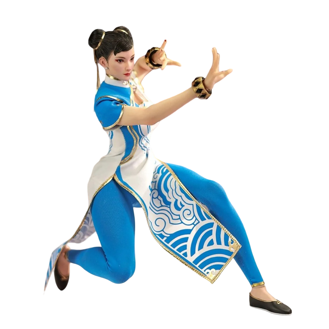 Star Man Street Fighter Chunli Blue Moire White Cheongsam Version Acti