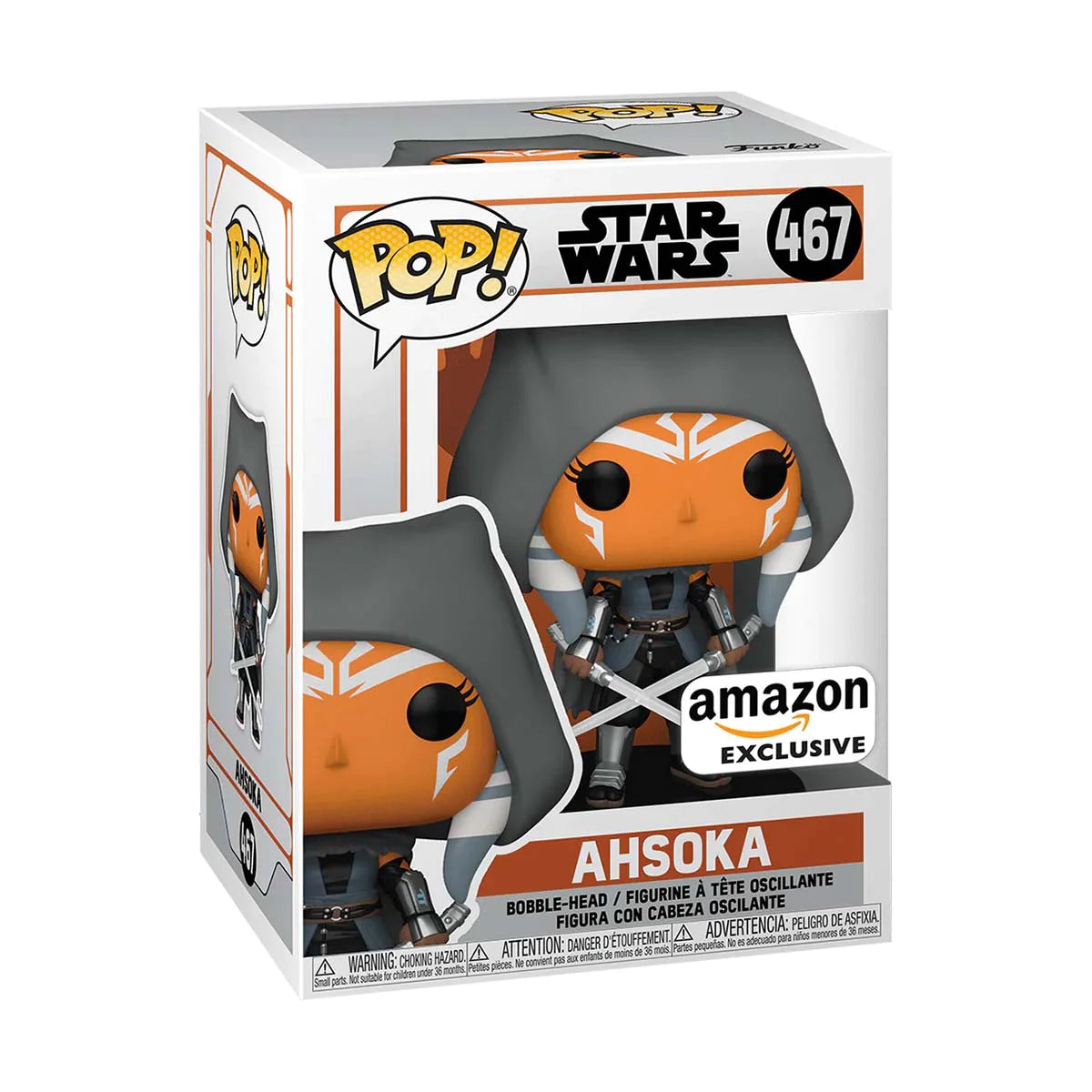 Star Wars: The Mandalorian - Hooded Ahsoka with Dual Sabers Vinyl Bobblehead By Funko (Amazon Exclusive) Pop!