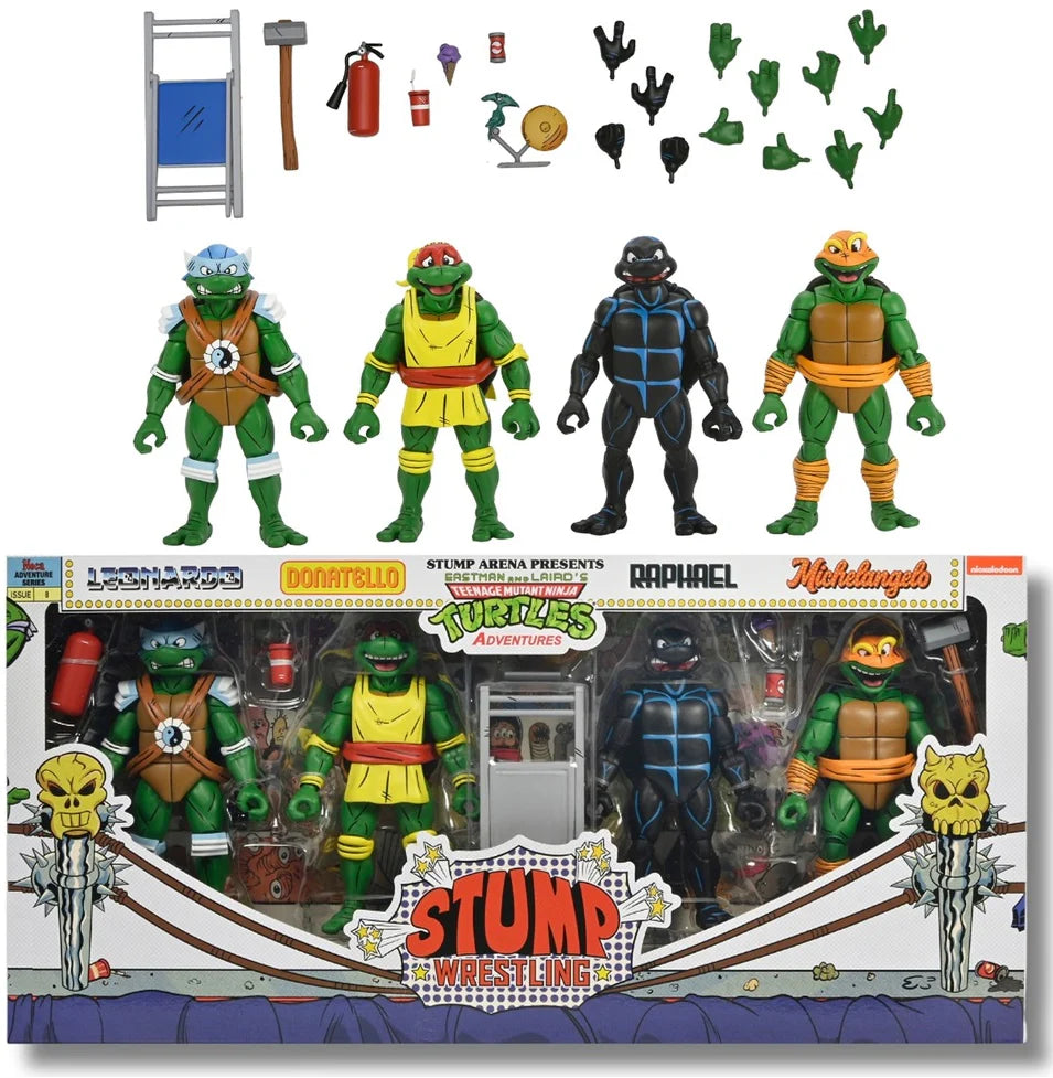 Teenage Mutant Ninja Turtles Archie Comics Stump Wrestling Turtles Action Figure 4-Pack