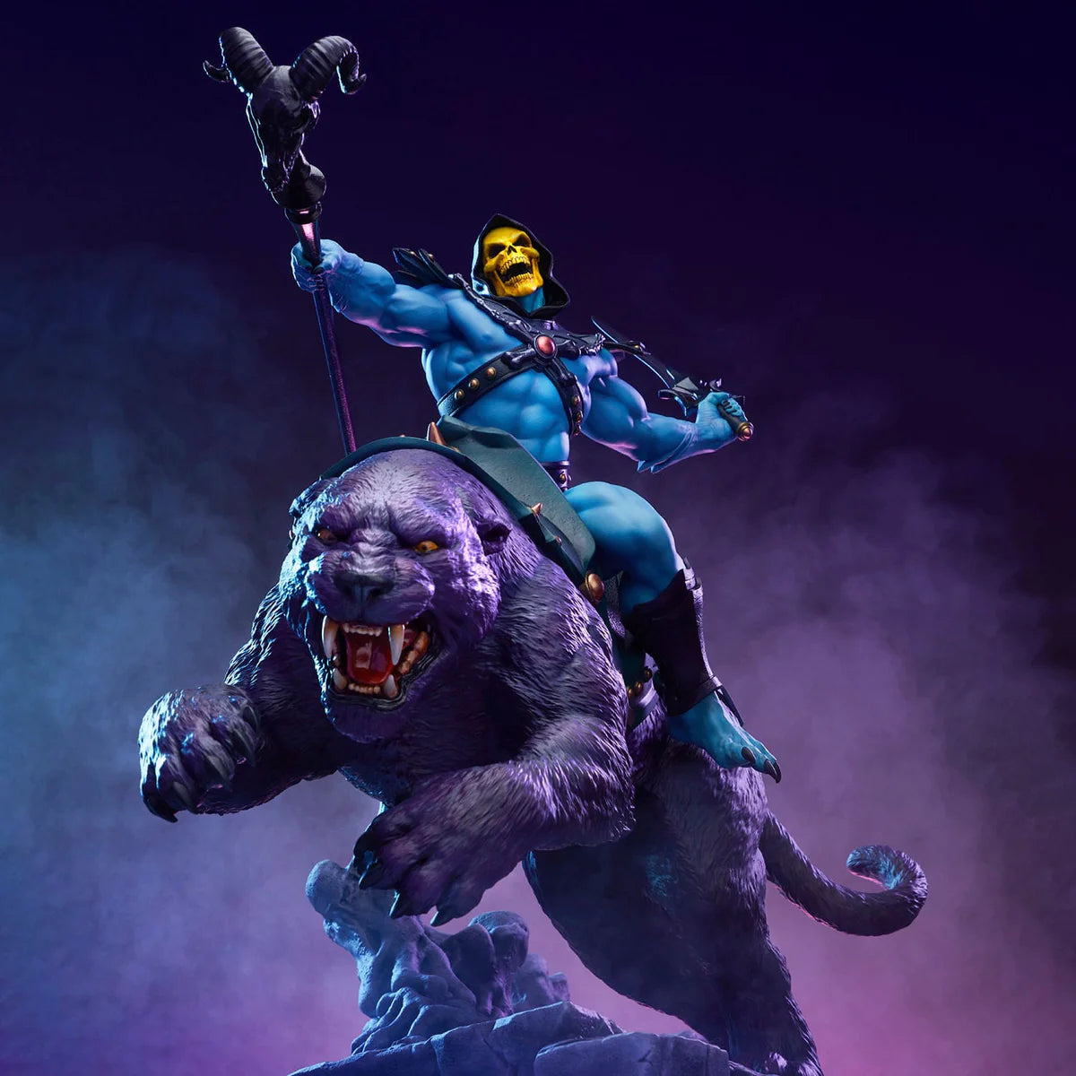 Skeletor & Panthor Classic Deluxe Statue By Tweeterhead