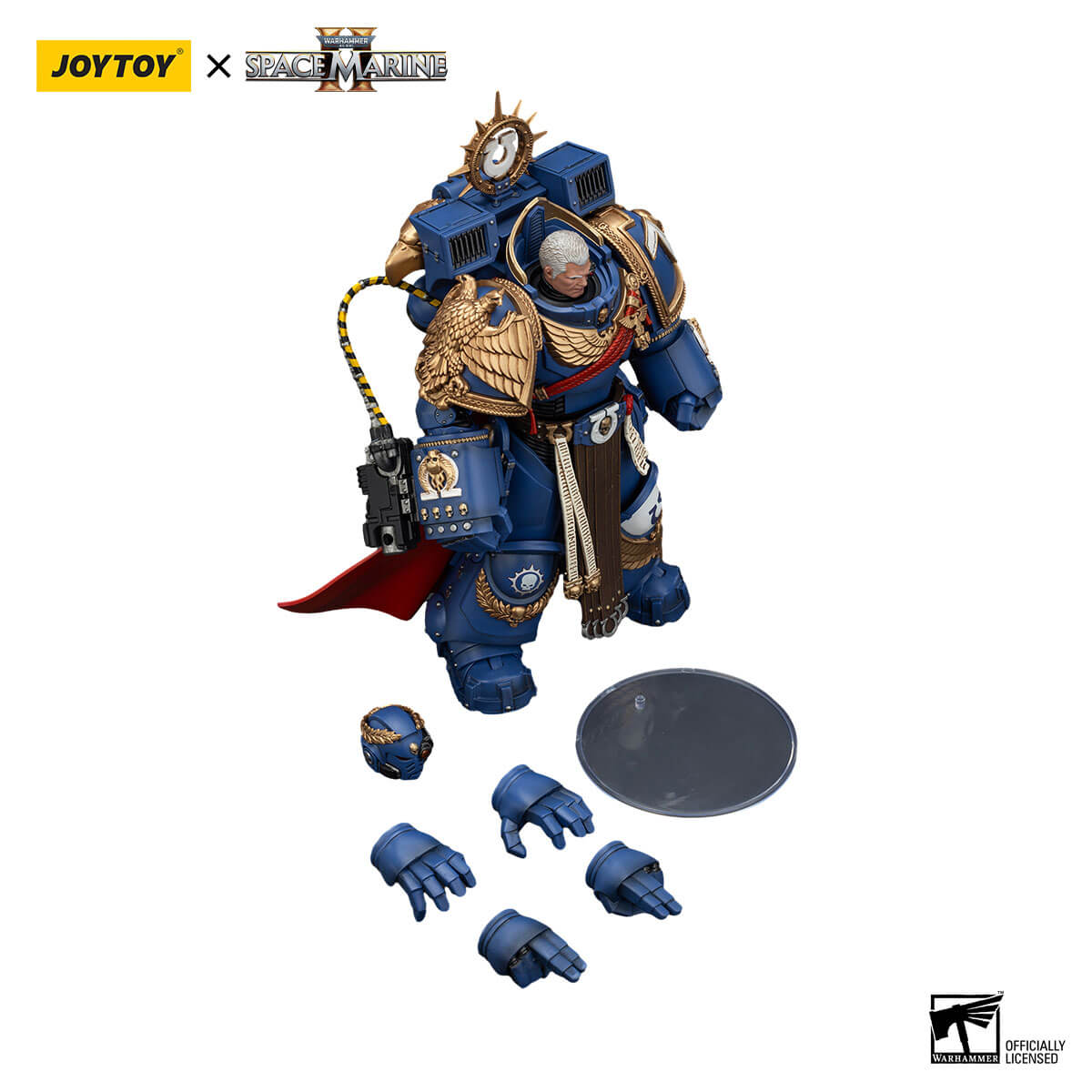 Warhammer 40,000: Space Marine 2 Ultramarines Marneus Calgar Chapter Master with MKX Gravis Armour and Gauntlets of Ultramar 1/18 Scale Action Figure
