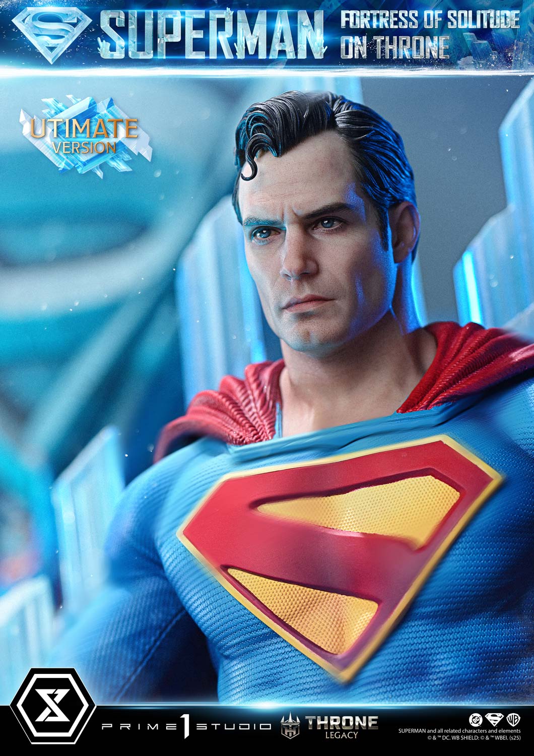 Superman Fortress of Solitude on Throne (Ultimate Bonus Version) Statue by Prime 1 Studio