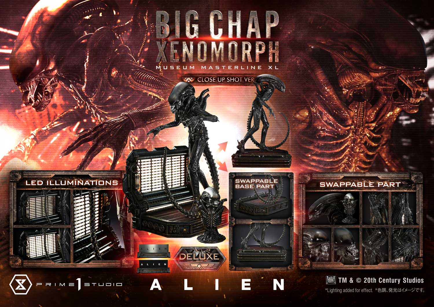 Alien (Film) Big Chap Xenomorph Close Up Shot ver. Deluxe Bonus By Prime1 Studio