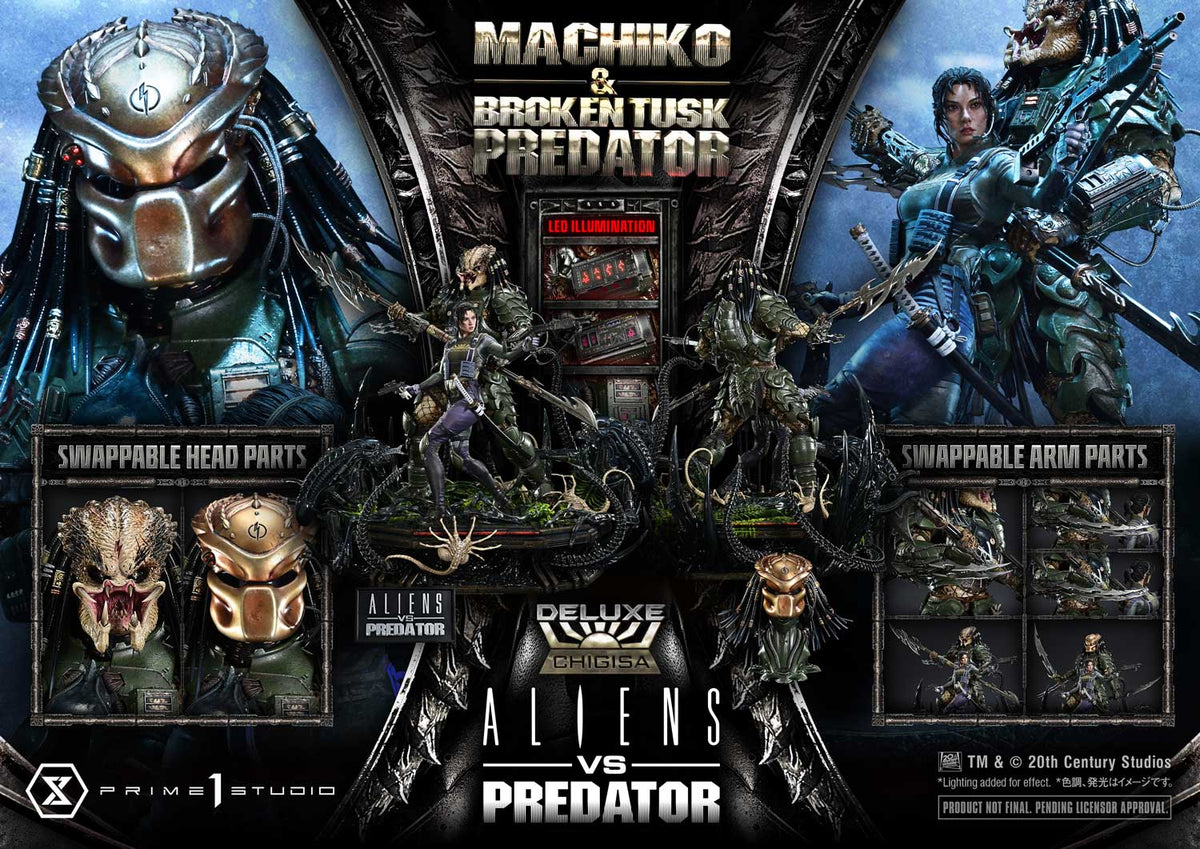 Machiko & Broken Tusk Predator (Aliens vs. Predator Comic) DX Bonus 1/4 Statue by Prime 1 Studio