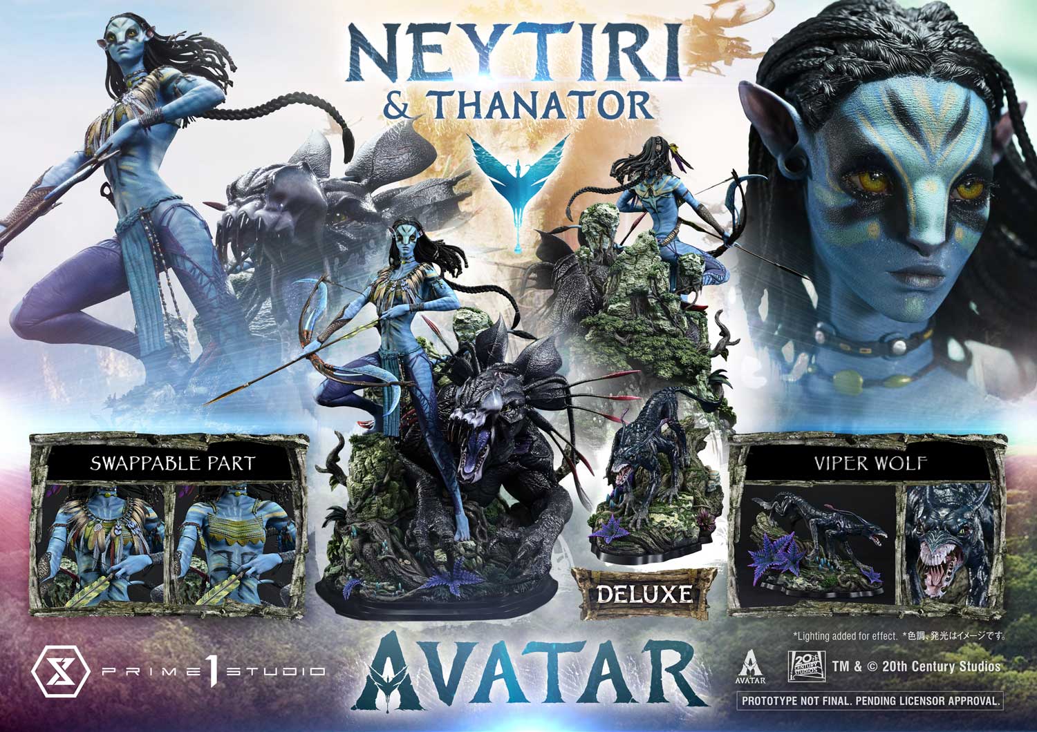 Avatar (Film) Neytiri & Thanator Bonus Version Statue By Prime1 Studios