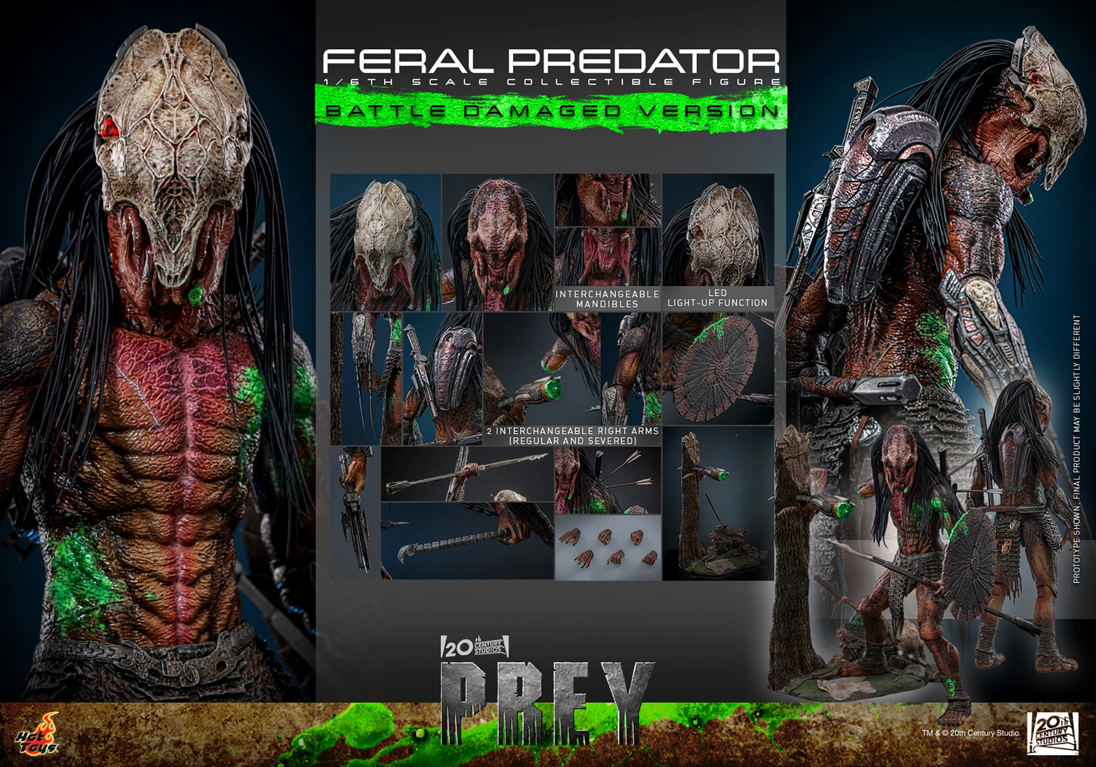 Feral Predator (Battle Damaged Version) Sixth Scale Figure by Hot Toys