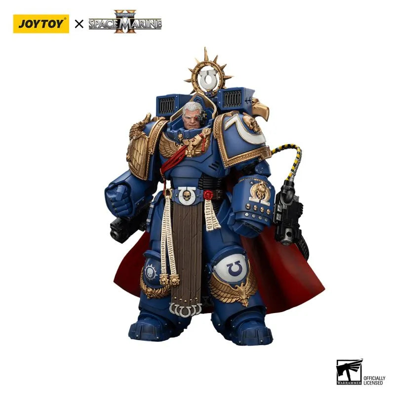Warhammer 40,000: Space Marine 2 Ultramarines Marneus Calgar Chapter Master with MKX Gravis Armour and Gauntlets of Ultramar 1/18 Scale Action Figure