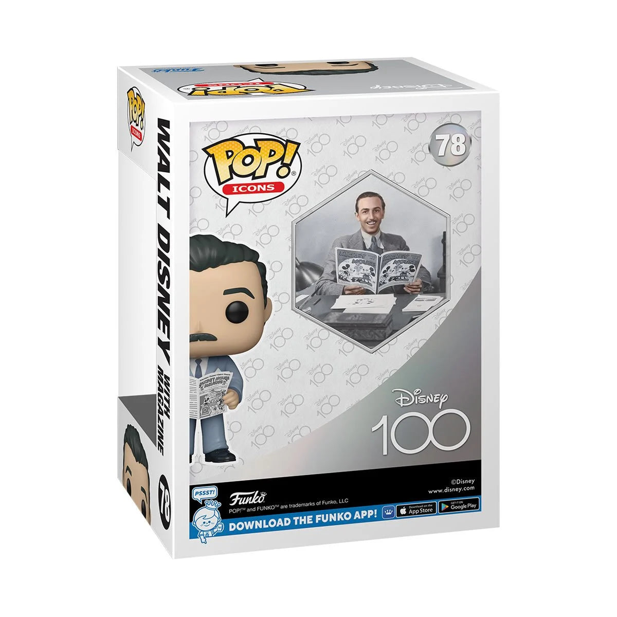 Disney 100 Walt Disney with Magazine Funko Pop!