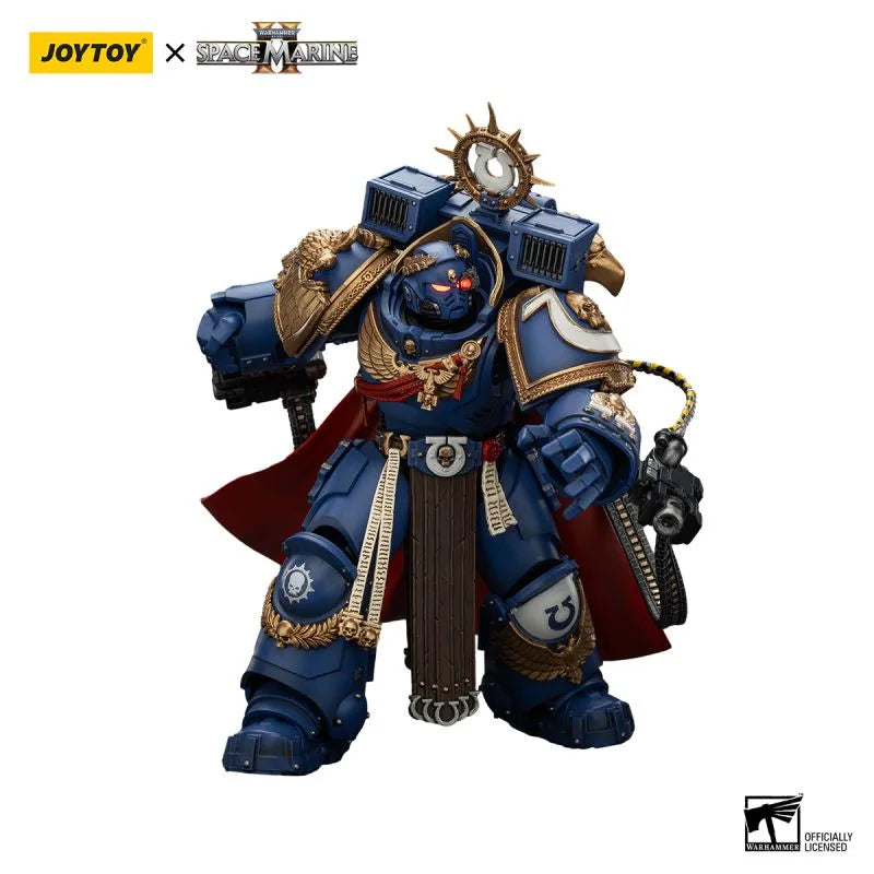 Warhammer 40,000: Space Marine 2 Ultramarines Marneus Calgar Chapter Master with MKX Gravis Armour and Gauntlets of Ultramar 1/18 Scale Action Figure