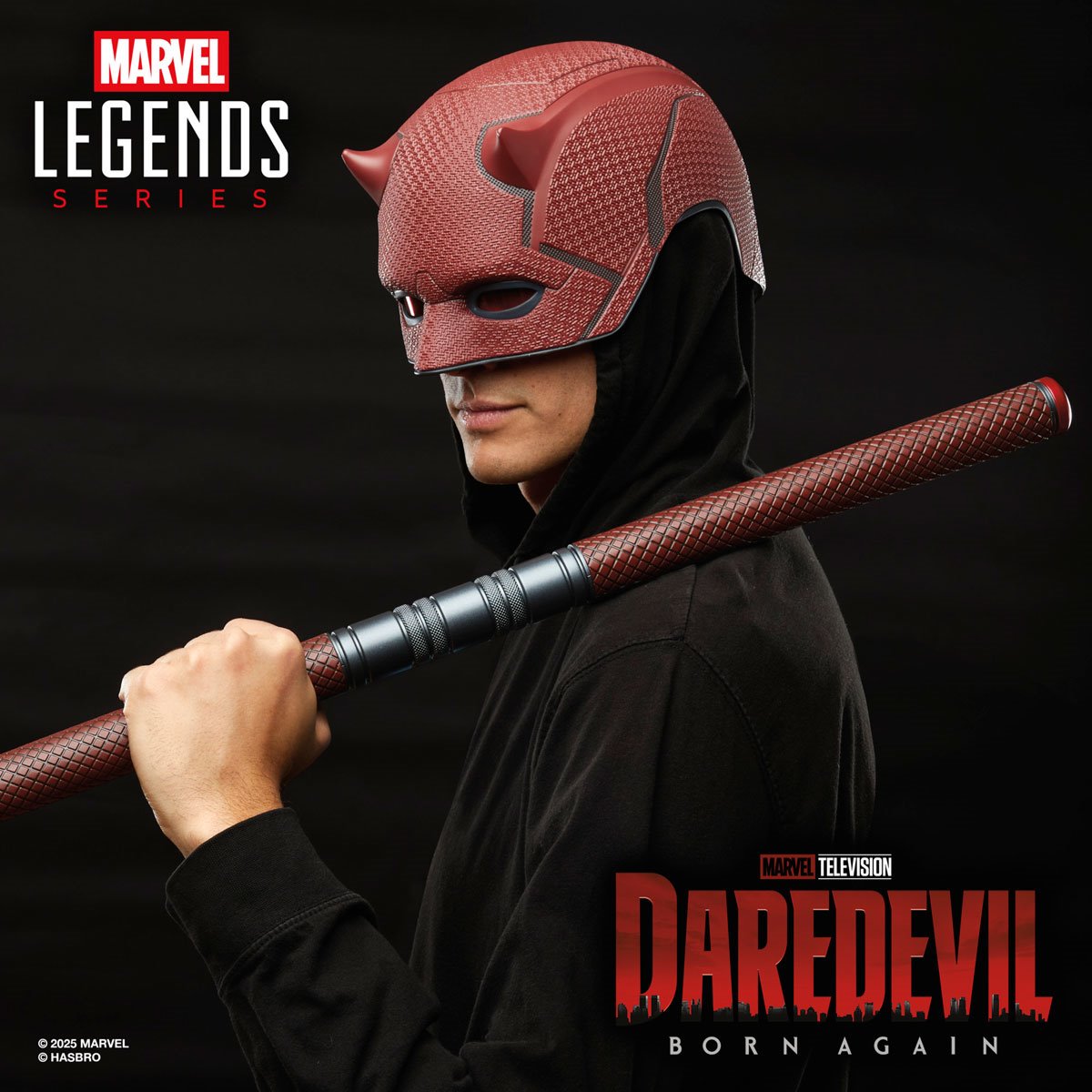 Marvel Legends Daredevil: Born Again Daredevil Mask and Billy Club Prop Replicas