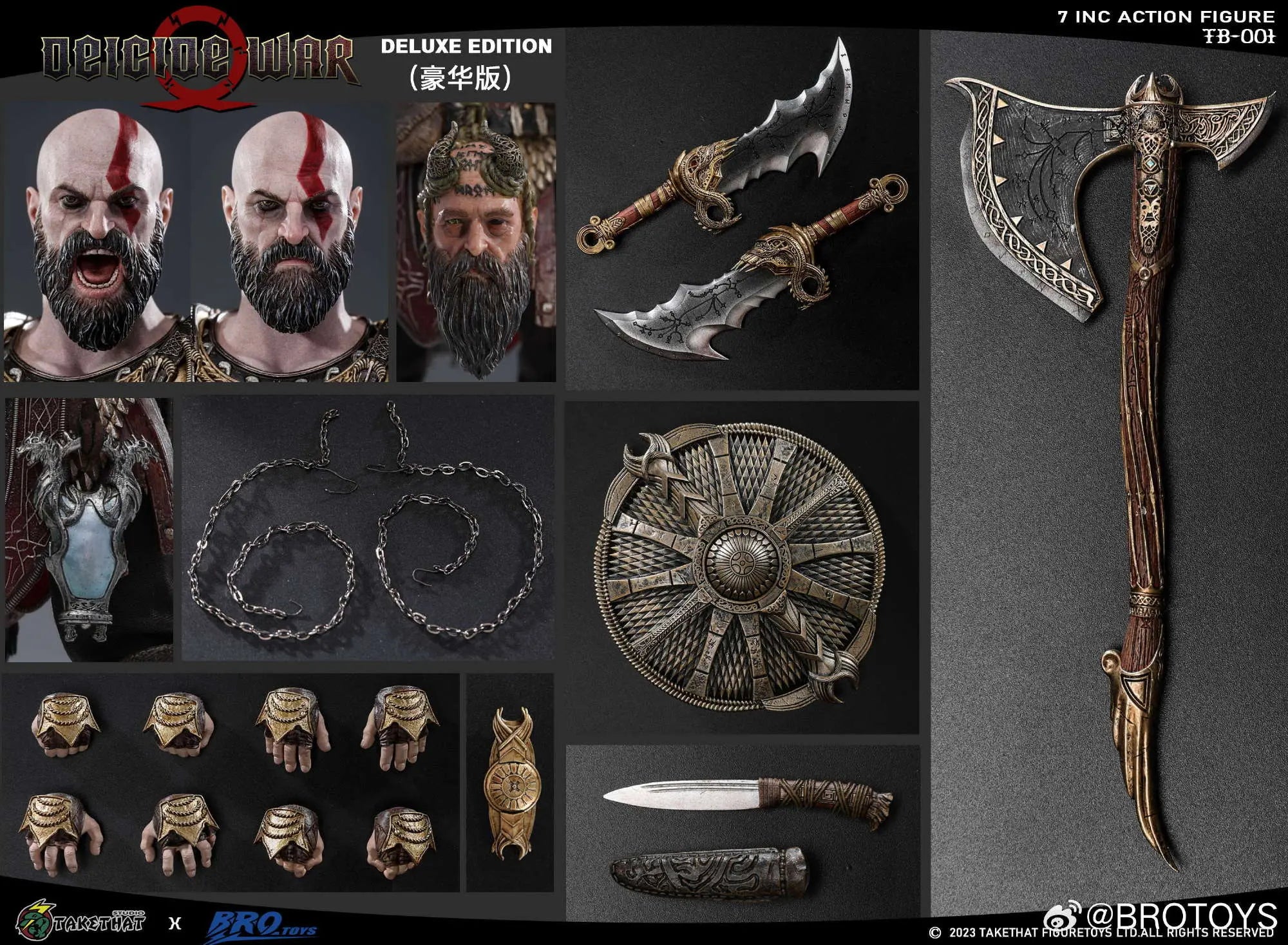 God Of War Kratos in Valkyrie Armour Deicide War Deluxe Edition Action Figure