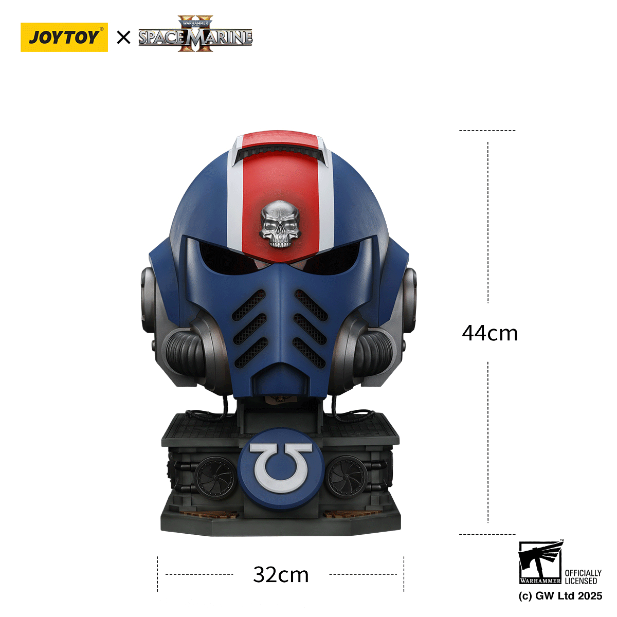 JOYTOY JT01697 1/1 Warhammer 40 Ultramarines Lieutenant Titus' MKX Helmet & Display Stand
