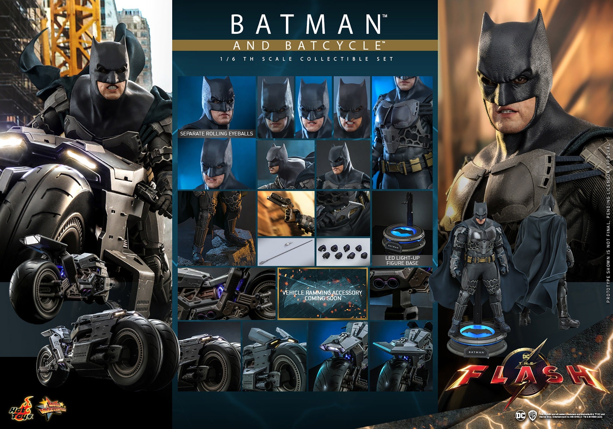 Batman and Batcycle (The Flash) Sixth Scale Figure & Accessory Set by Hot Toys