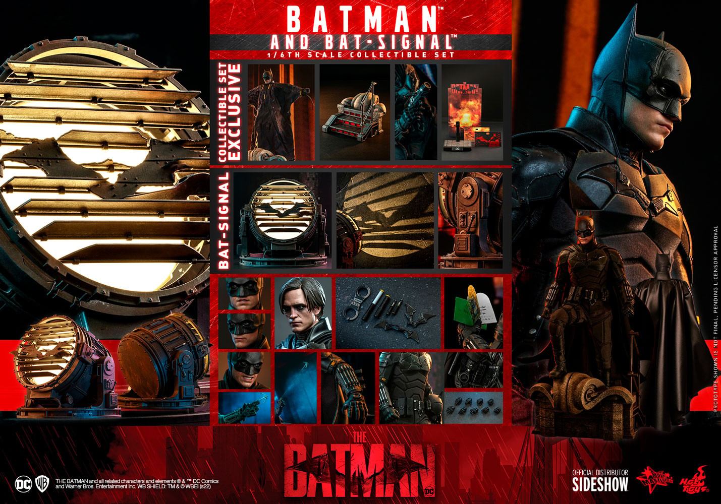 BATMAN AND BAT-SIGNAL Collectible Set by Hot Toys