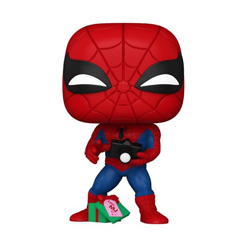 Marvel Holiday Spiderman with Open Gift Funko Pop!