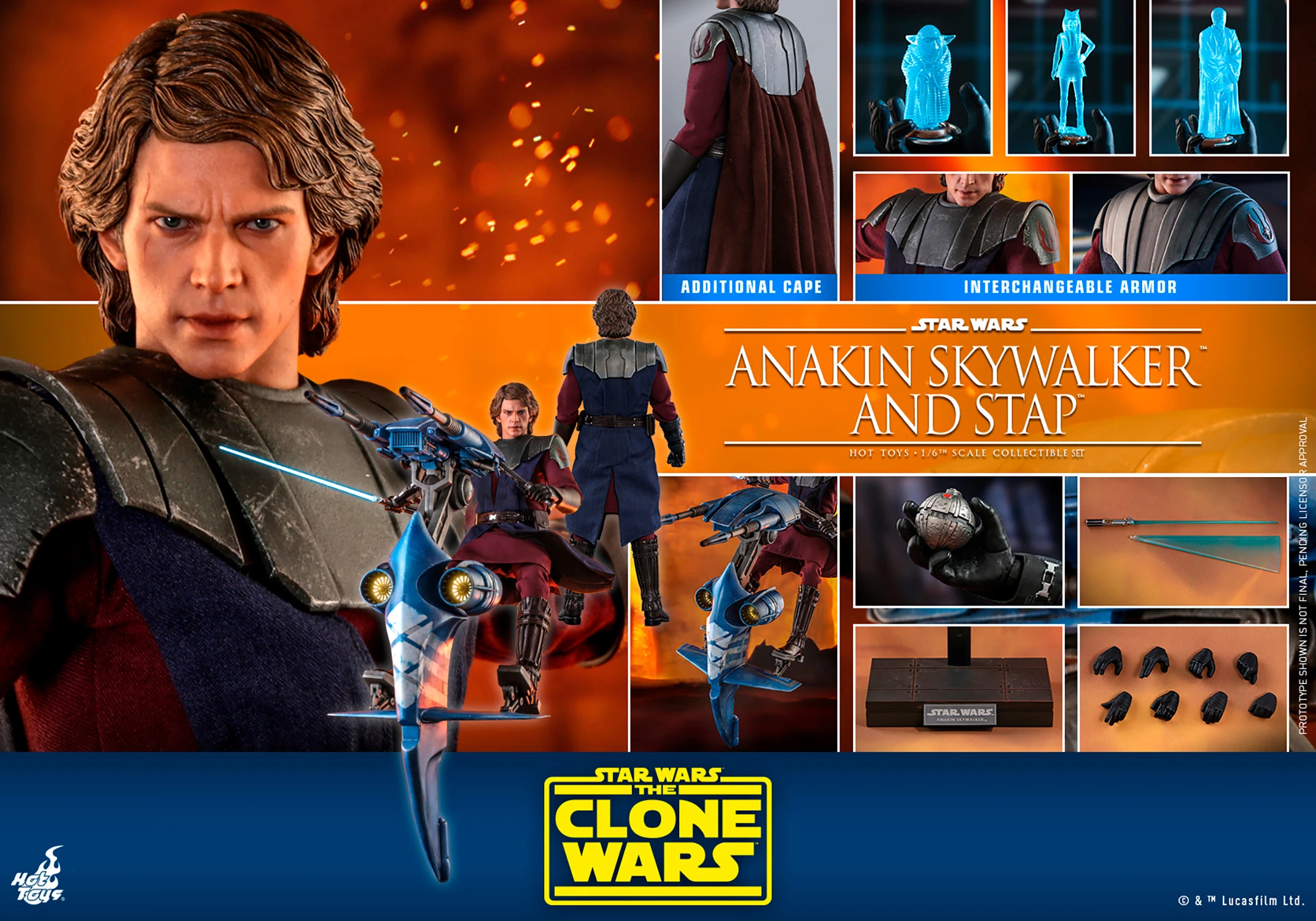 Anakin Skywalker and STAP Sixth Scale Figure Set by Hot Toys