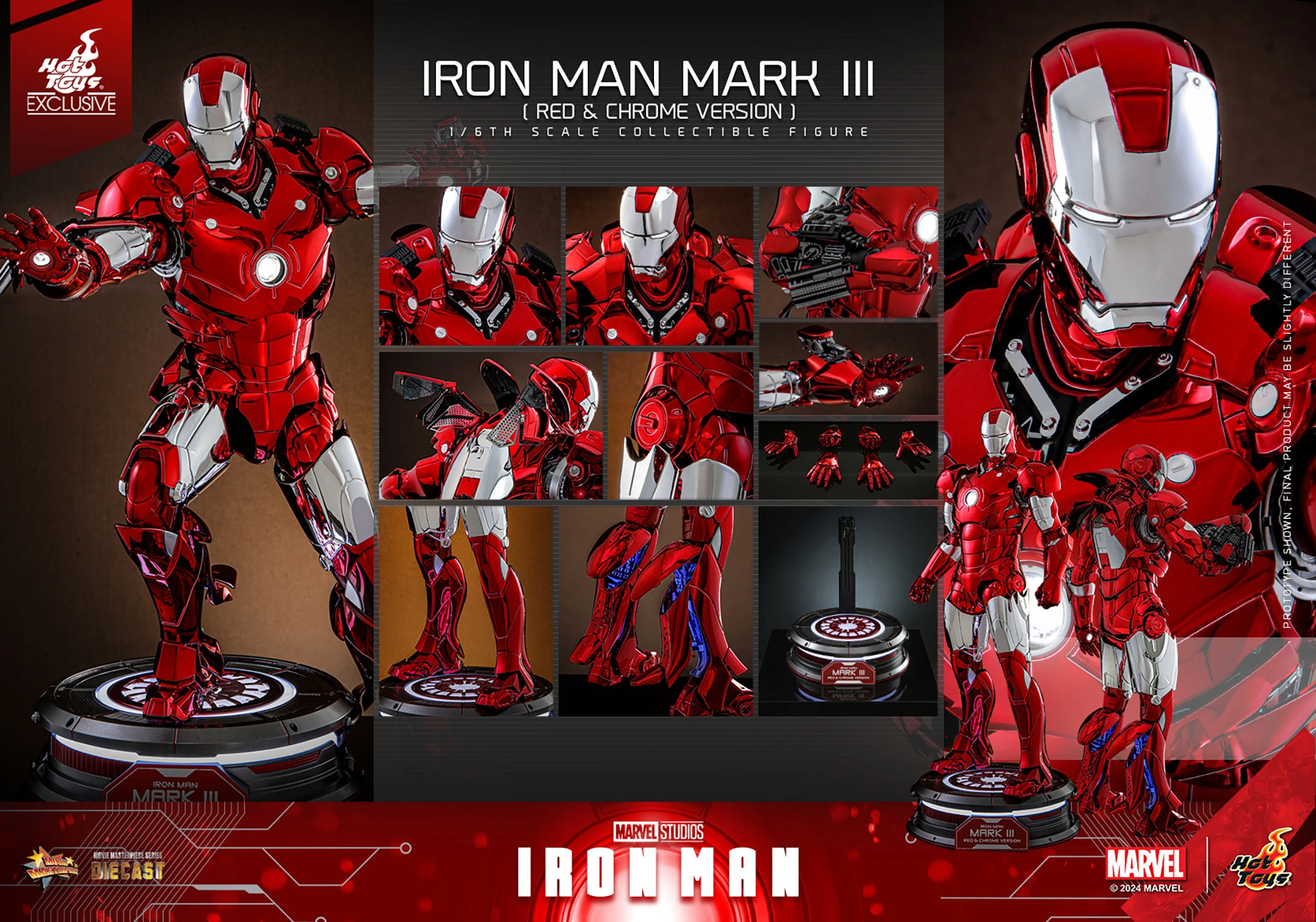 Ironman Mark III (Red & Chrome Version) By Hot Toys
