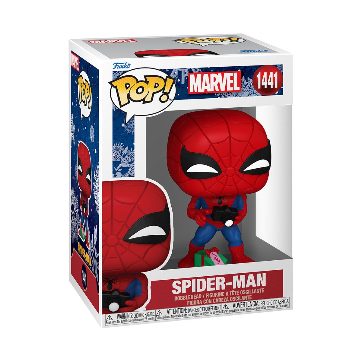Marvel Holiday Spiderman with Open Gift Funko Pop!