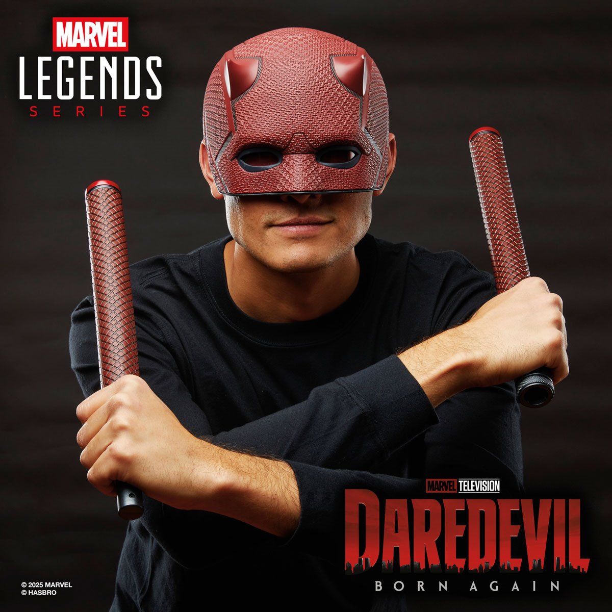 Marvel Legends Daredevil: Born Again Daredevil Mask and Billy Club Prop Replicas