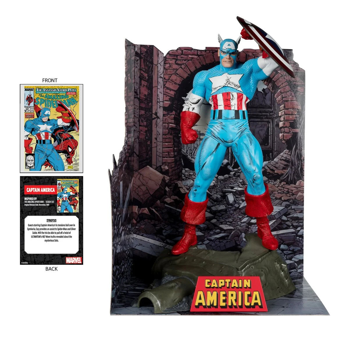 Captain America The Amazing Spider-Man #323 1:6 Scale Posed Figure with Scene