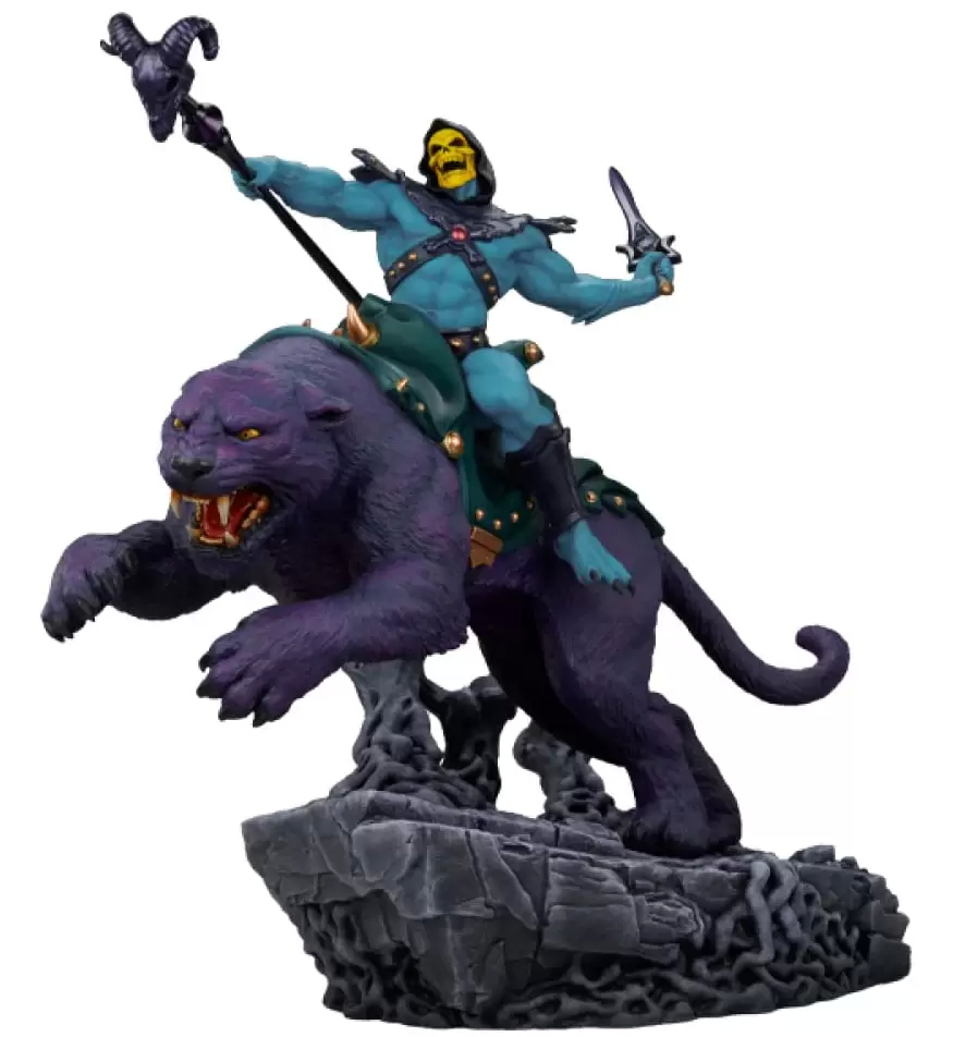 Skeletor & Panthor Classic Deluxe Statue By Tweeterhead