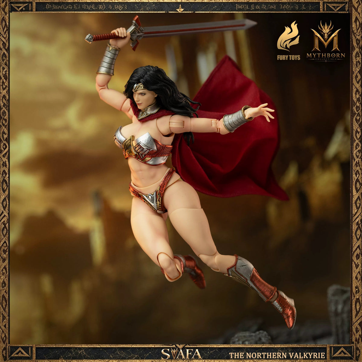 Northern Valkyrie Svafa (Yellow Skin Red Armor Ver.) 1/12 Action Figure By Fury Toys