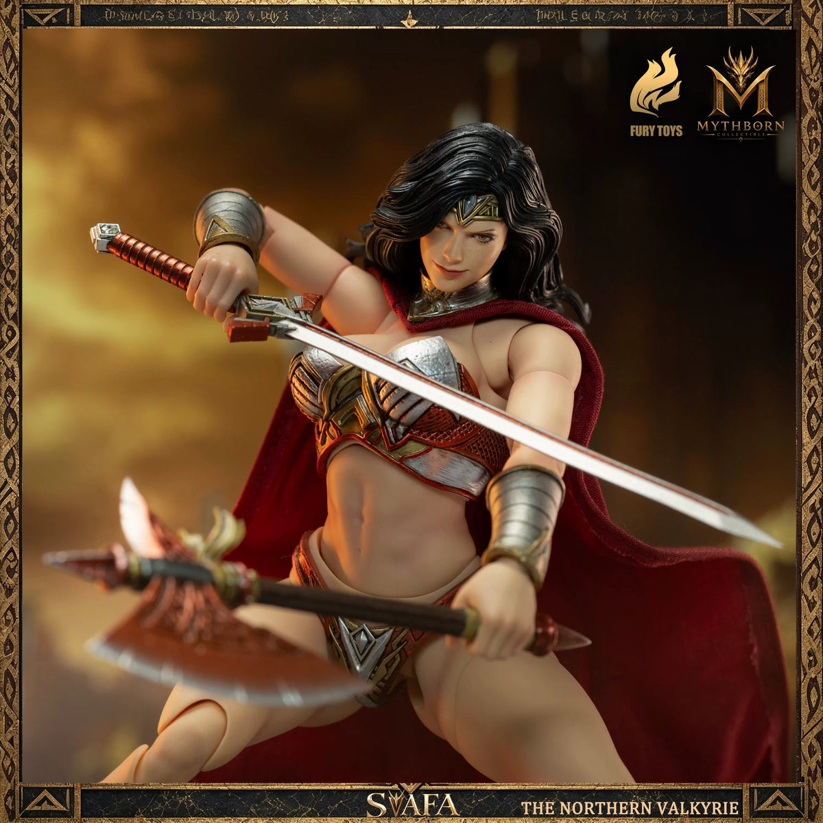Northern Valkyrie Svafa (Yellow Skin Red Armor Ver.) 1/12 Action Figure By Fury Toys