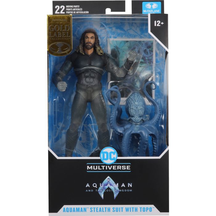 Aquaman Stealth Suit with Topo Gold Label Action Figure By McFarlane