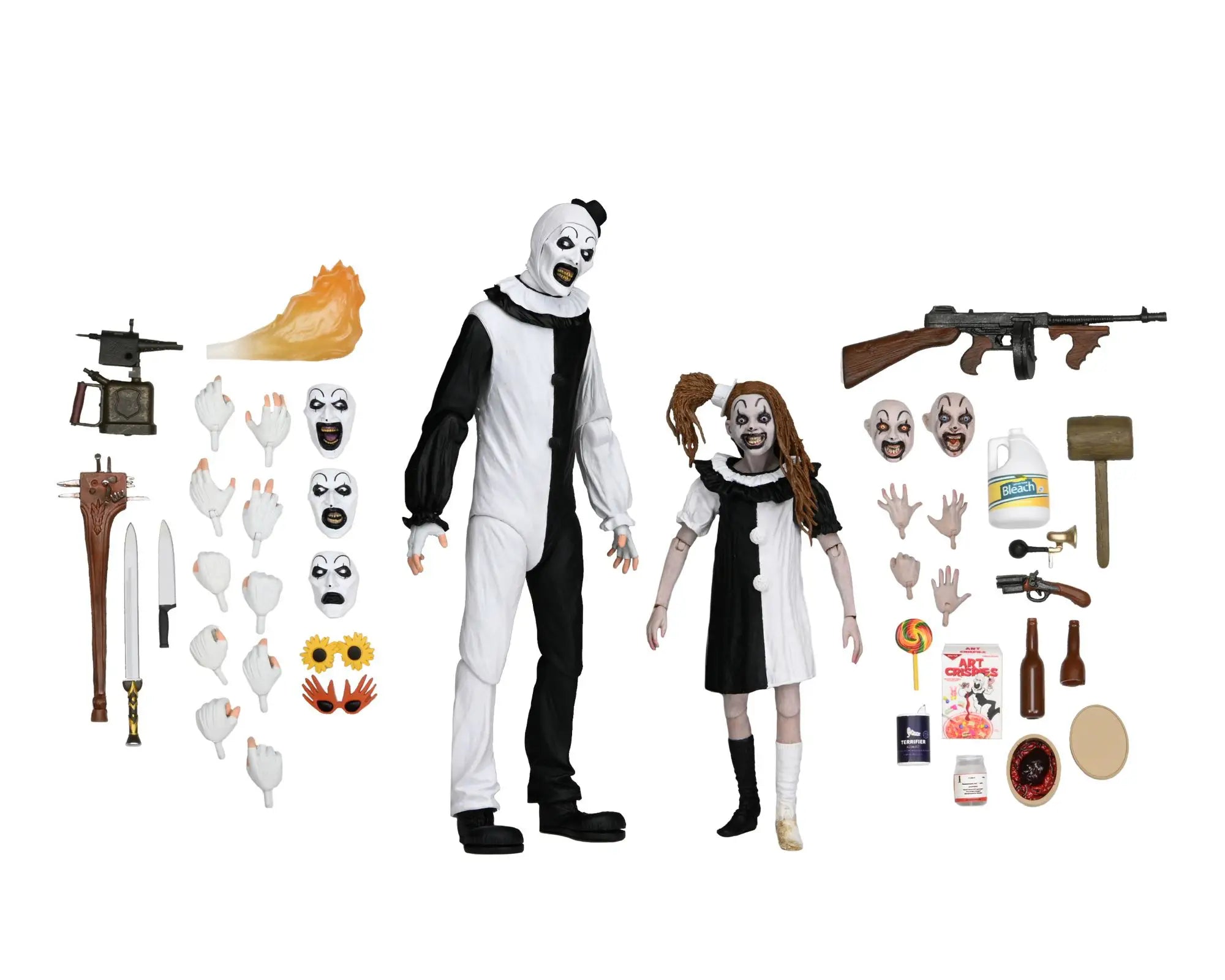 Terrifier 2 Ultimate Art the Clown and The Little Pale Girl Action Figure 2 Pack By NECA