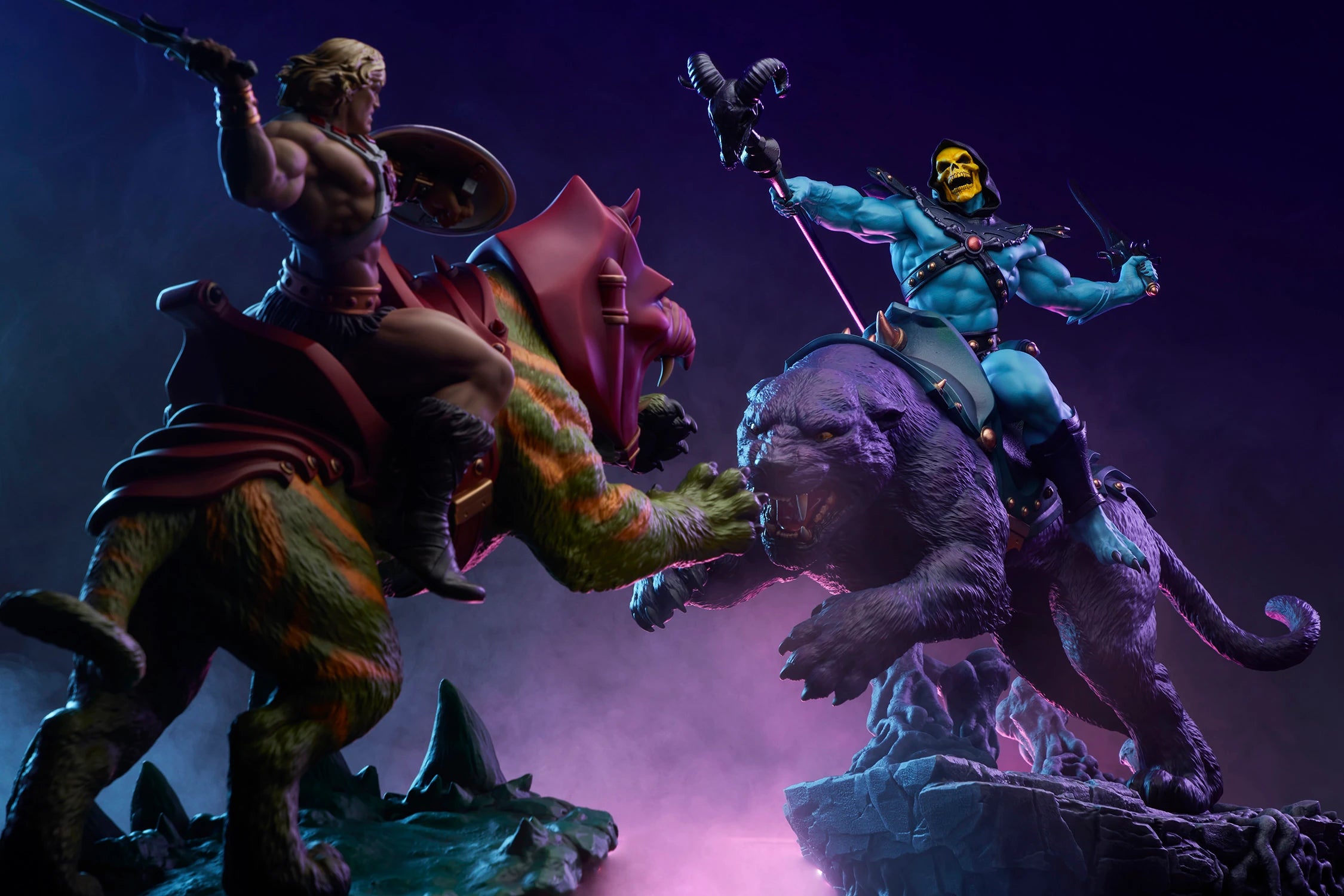 Skeletor & Panthor Classic Deluxe Statue By Tweeterhead