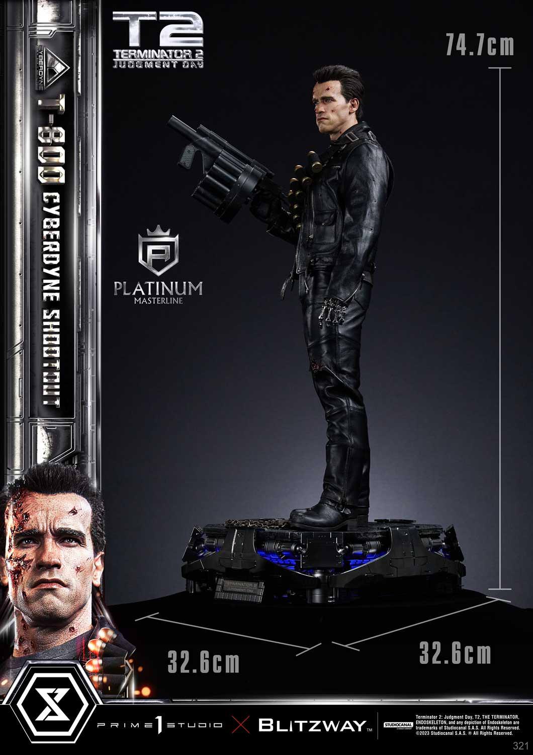 Terminator 2: Judgment Day T-800 Cyberdyne Shootout By Prime 1 Studio