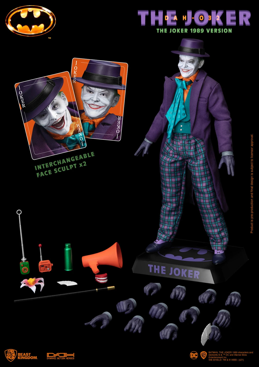 Beast Kingdom DAH-032 Batman 1989: The Joker Dynamic Action Heroes Action Figure By Beast Kingdom