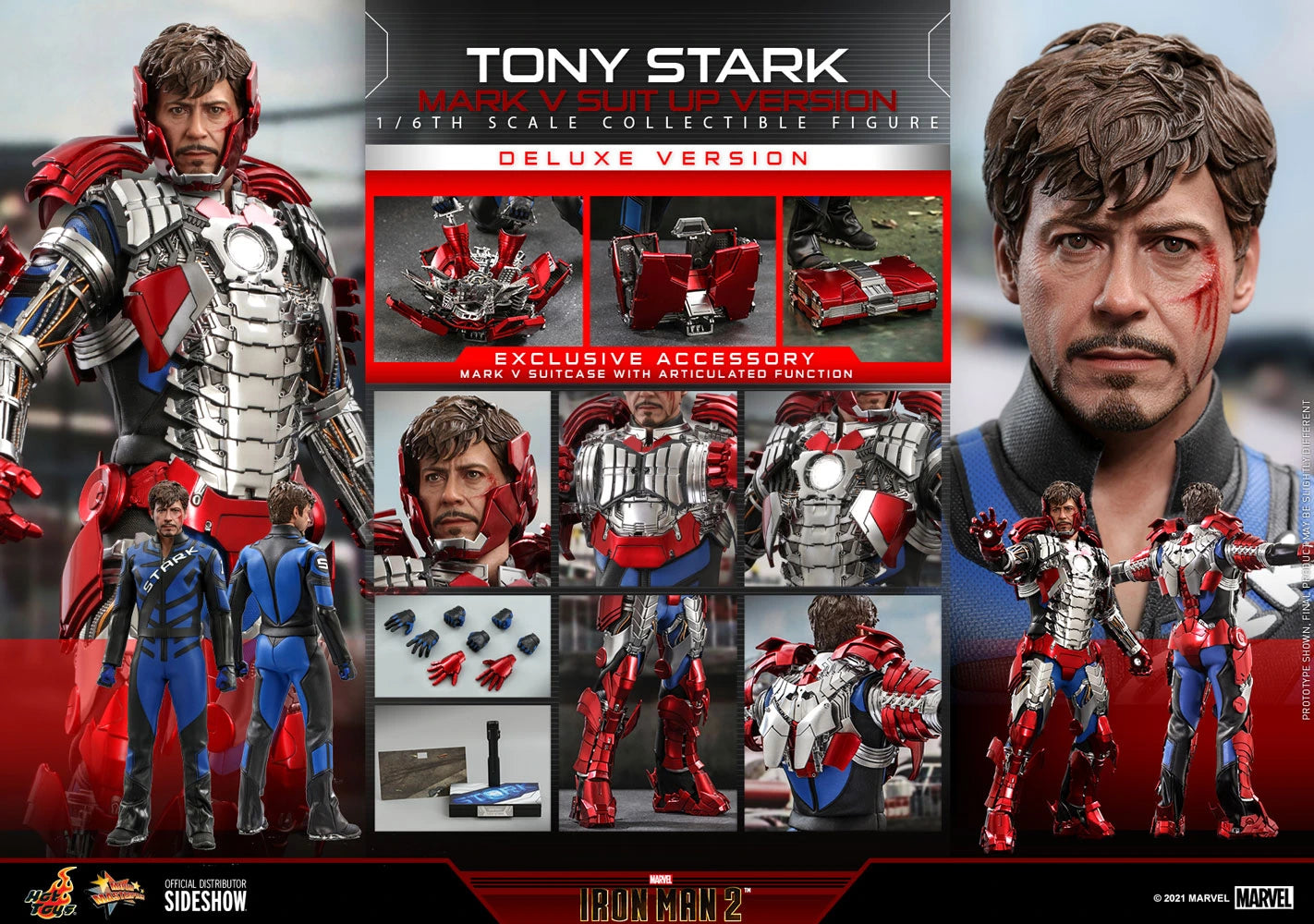 TONY STARK (MARK V SUIT UP VERSION) DELUXE Sixth Scale Figure by Hot Toys