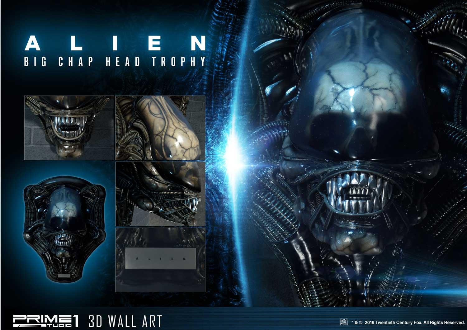 Alien Big Chap Head Trophy 3D Wall Art by Prime1 Studios