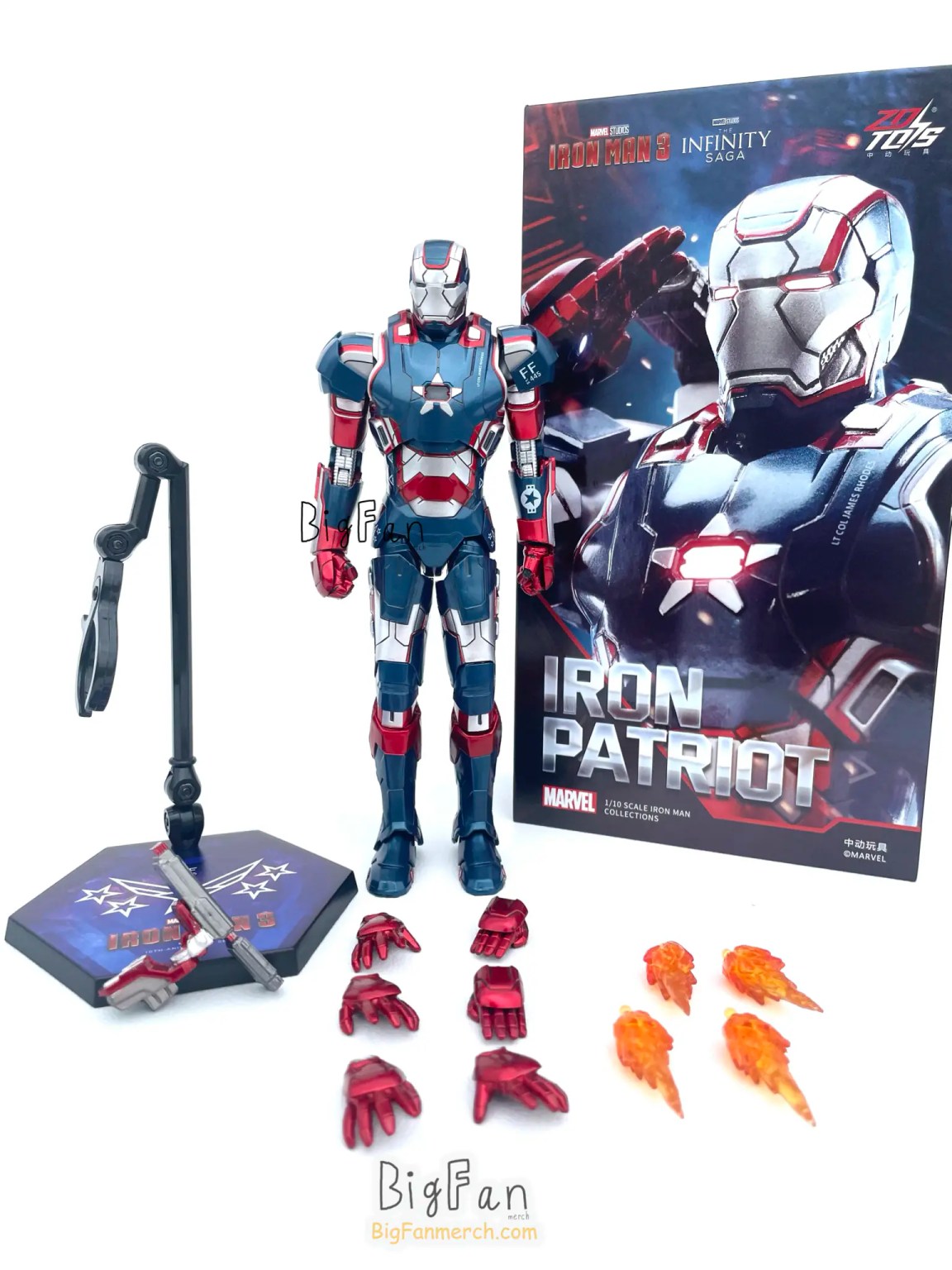 Iron Man Iron Patriot Action Figure by ZD Toys