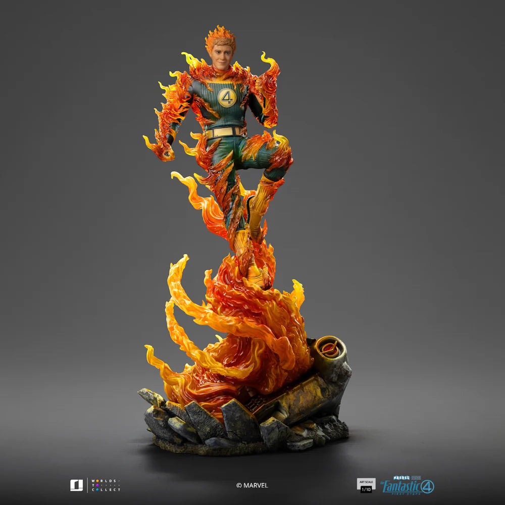 Human Torch Blue Suit Fantastic Four The First Steps Exclusive Version Statue by Iron Studios