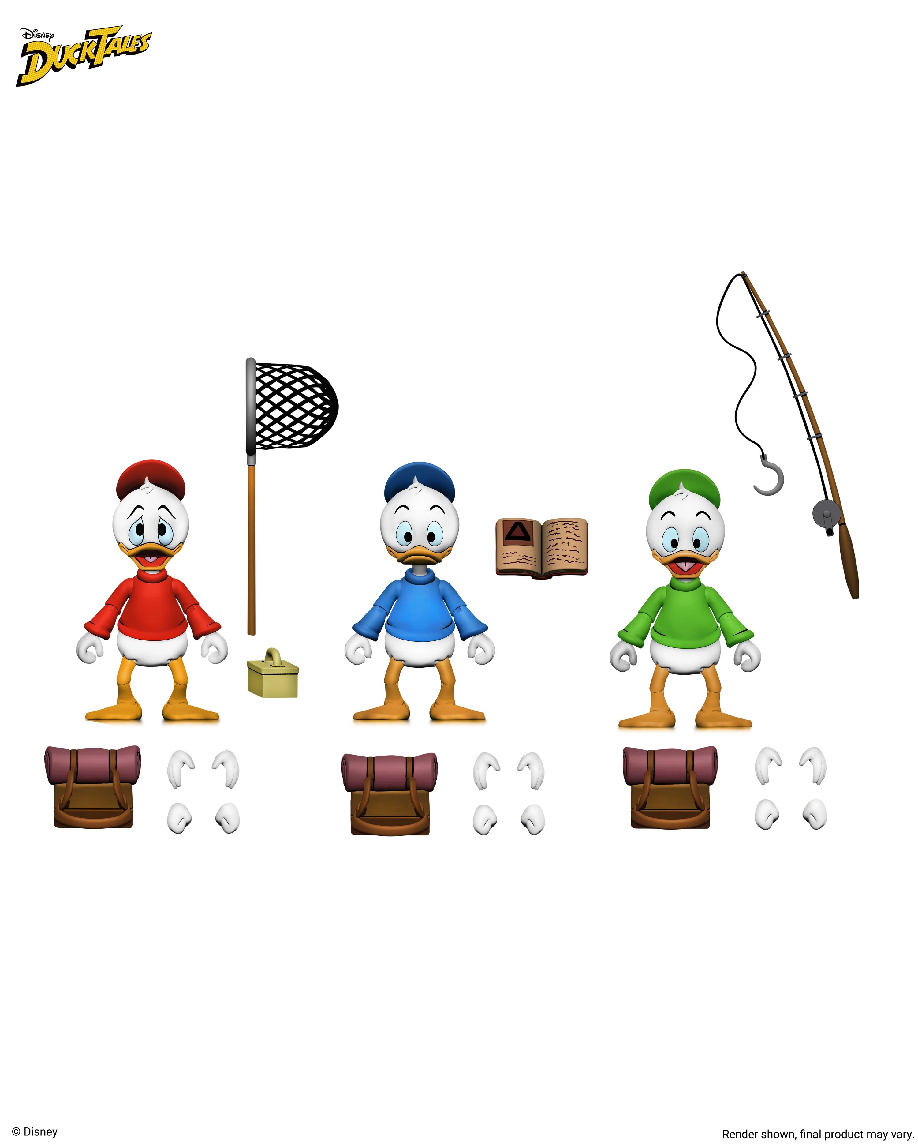 Disney’s DuckTales Ultimate Huey, Dewey, and Louie 7” Scale Action Figure 3-Pack